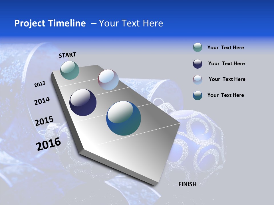 Blue Christmas Balls PowerPoint Template