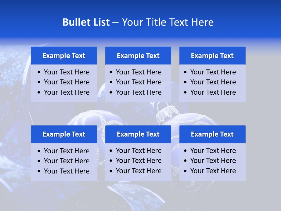 Blue Christmas Balls PowerPoint Template