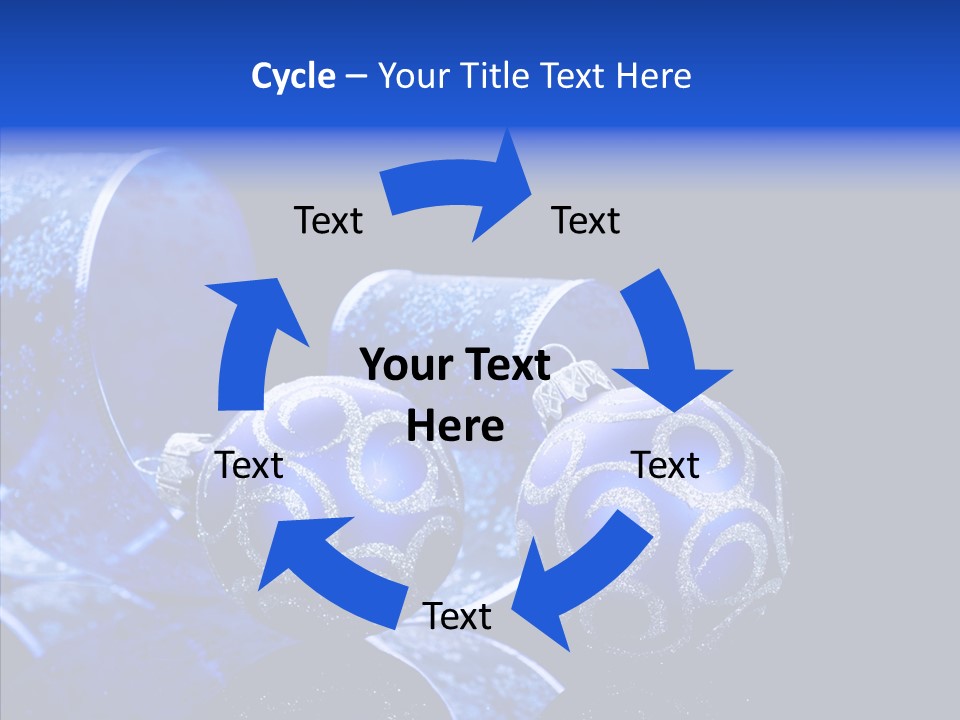 Blue Christmas Balls PowerPoint Template