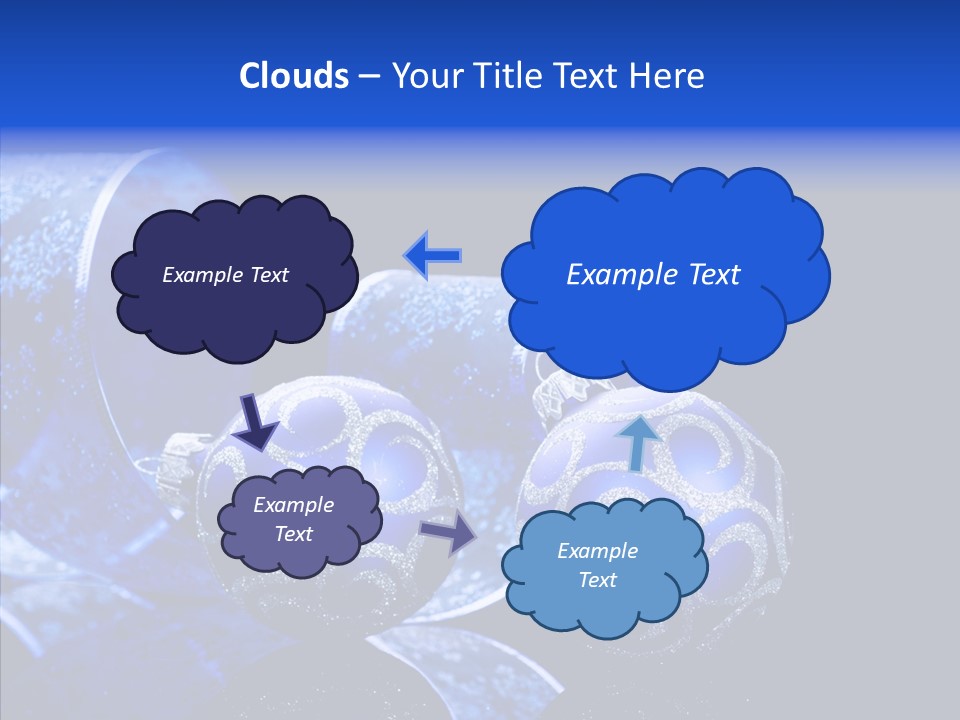 Blue Christmas Balls PowerPoint Template