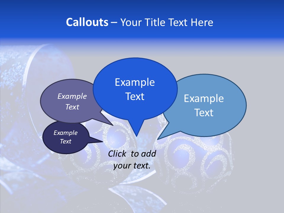 Blue Christmas Balls PowerPoint Template
