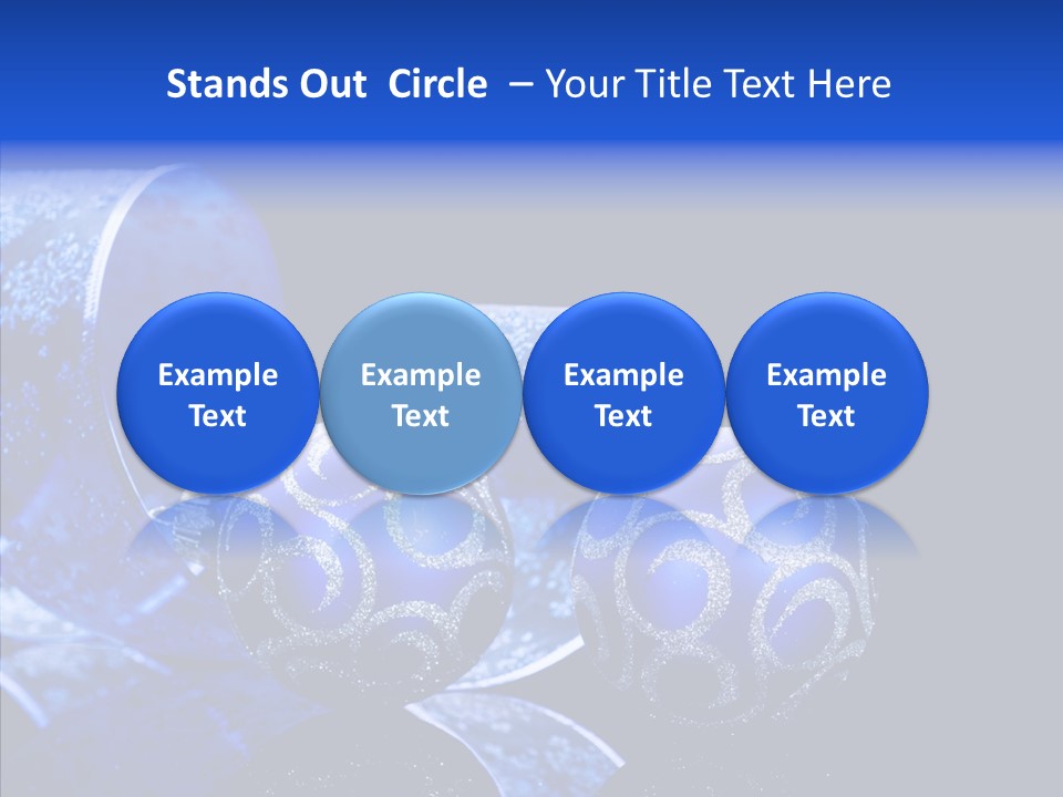 Blue Christmas Balls PowerPoint Template