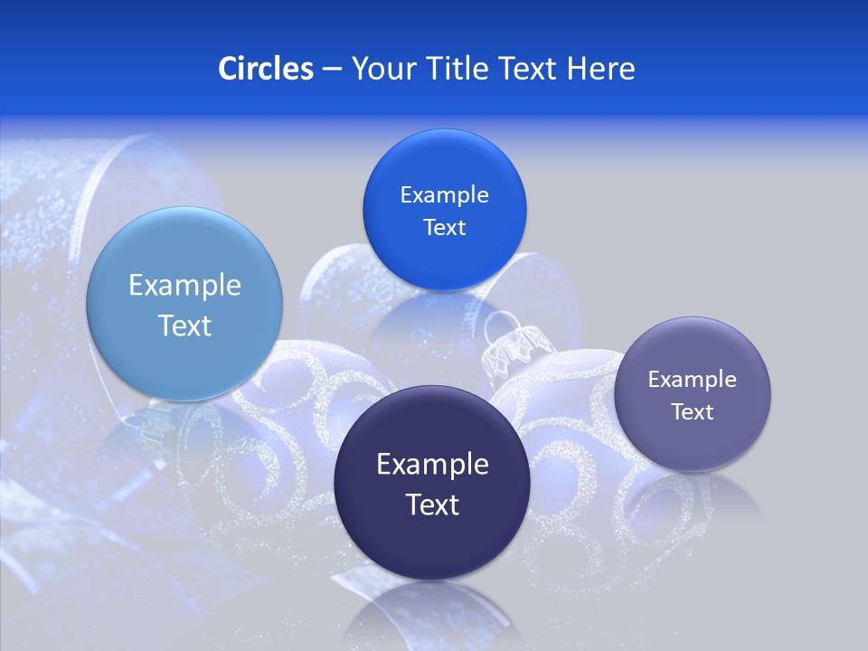 Blue Christmas Balls PowerPoint Template