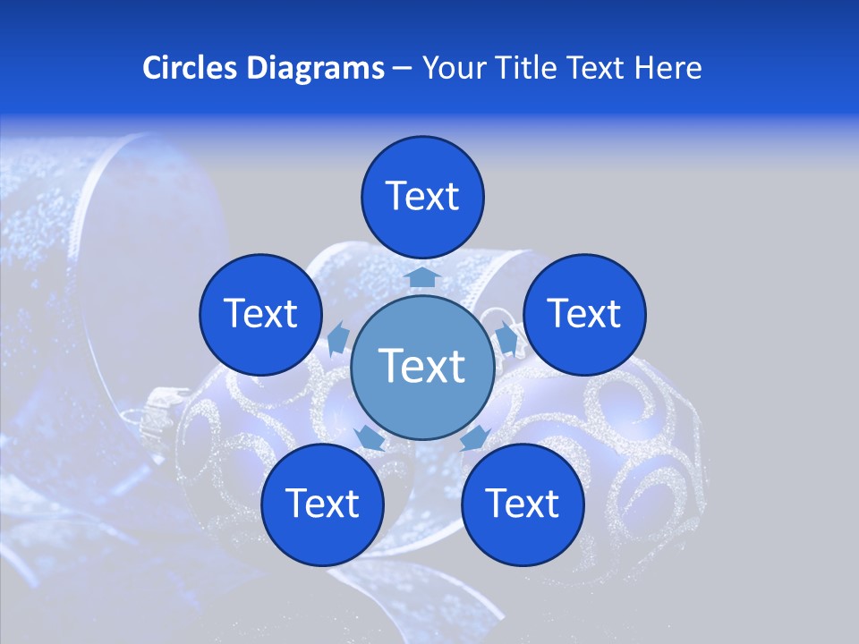 Blue Christmas Balls PowerPoint Template