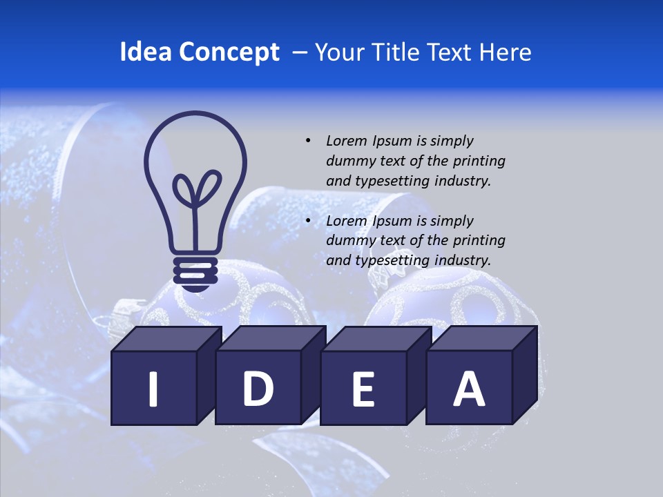 Blue Christmas Balls PowerPoint Template