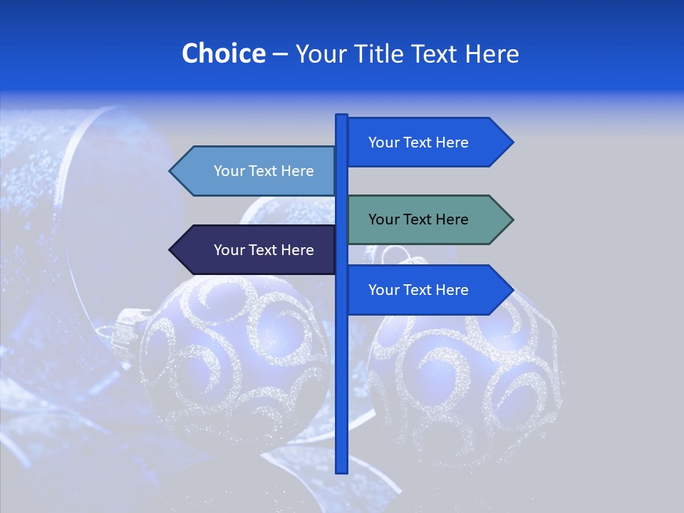 Blue Christmas Balls PowerPoint Template