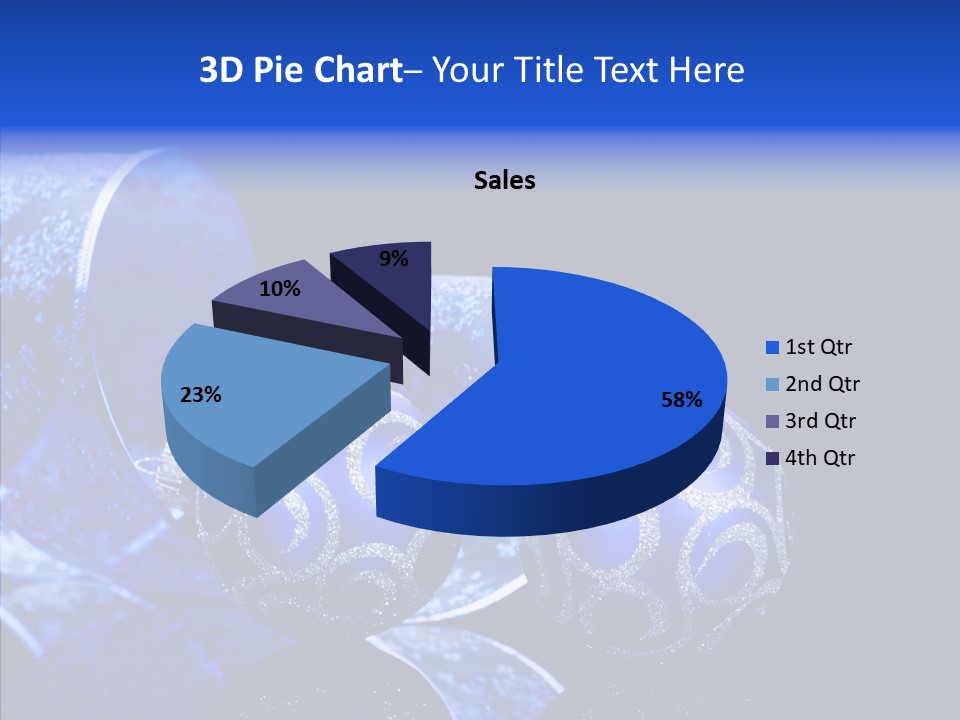 Blue Christmas Balls PowerPoint Template