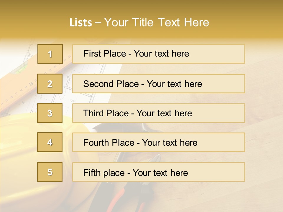 Hardhat And Tools PowerPoint Template