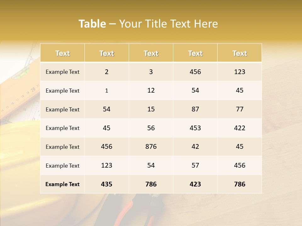 Hardhat And Tools PowerPoint Template