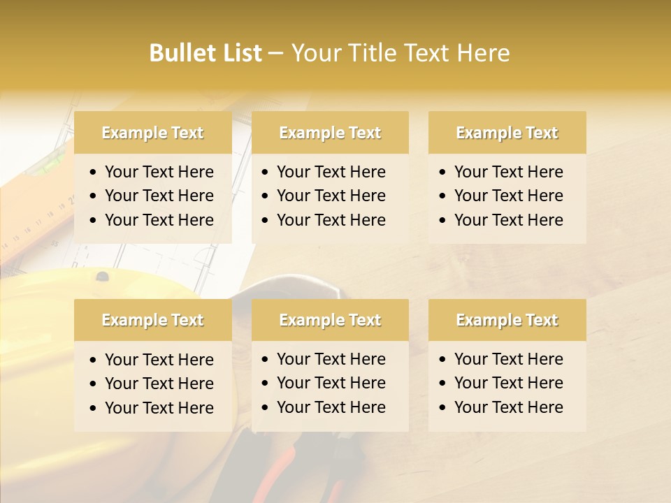 Hardhat And Tools PowerPoint Template