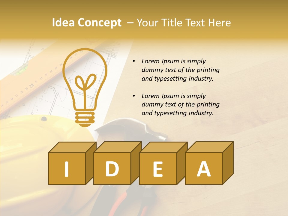 Hardhat And Tools PowerPoint Template