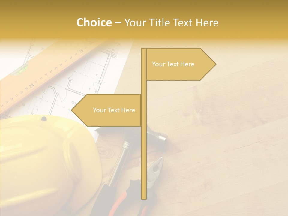 Hardhat And Tools PowerPoint Template