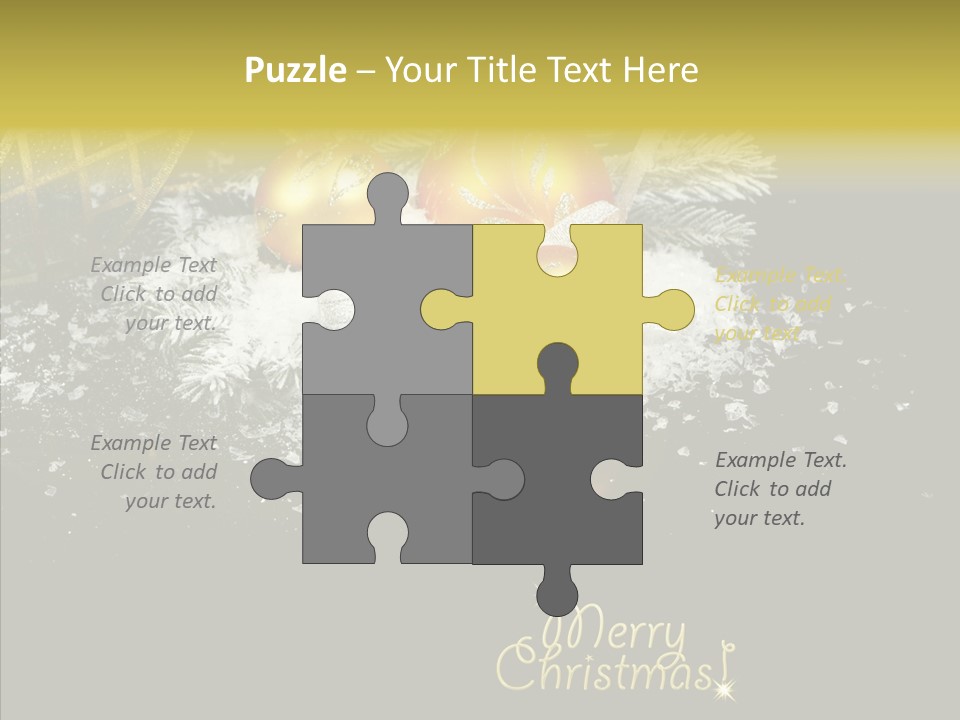 Reflection Ornament Branch PowerPoint Template