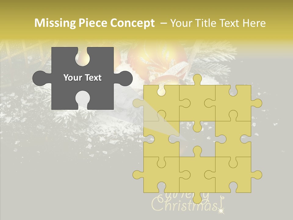 Reflection Ornament Branch PowerPoint Template