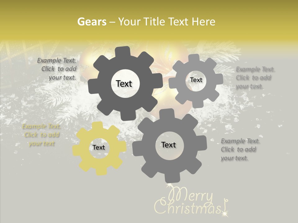 Reflection Ornament Branch PowerPoint Template