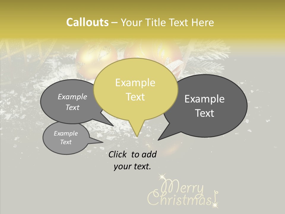 Reflection Ornament Branch PowerPoint Template