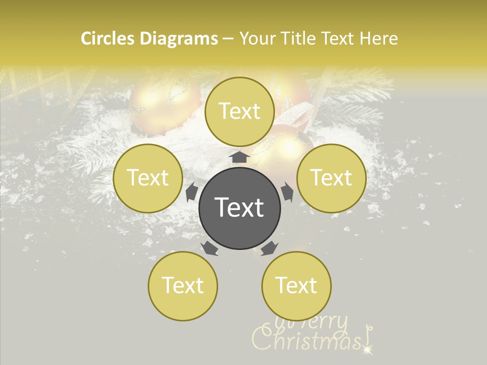 Reflection Ornament Branch PowerPoint Template