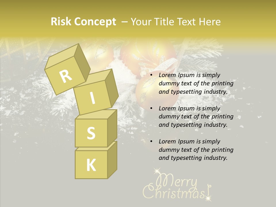 Reflection Ornament Branch PowerPoint Template