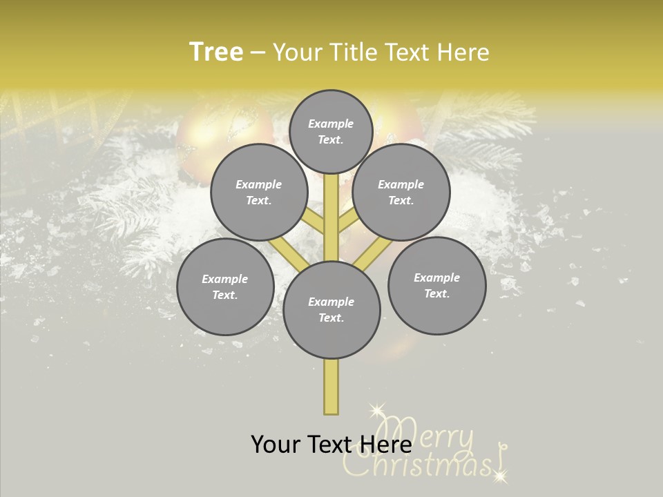 Reflection Ornament Branch PowerPoint Template