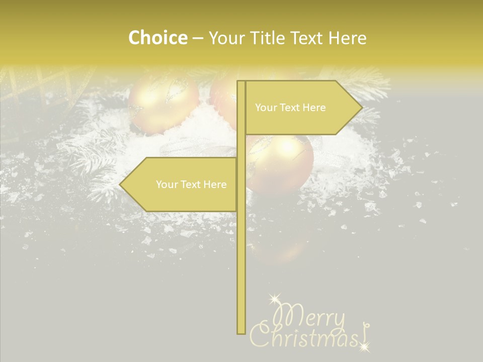 Reflection Ornament Branch PowerPoint Template