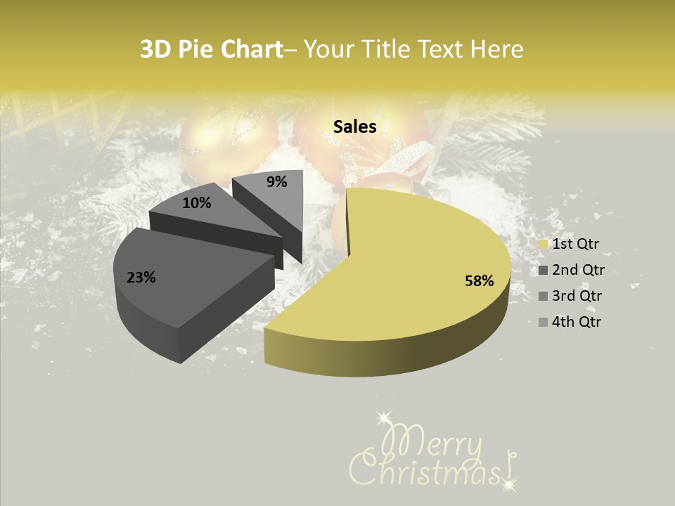 Reflection Ornament Branch PowerPoint Template