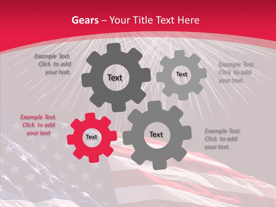 American Flag Fireworks PowerPoint Template