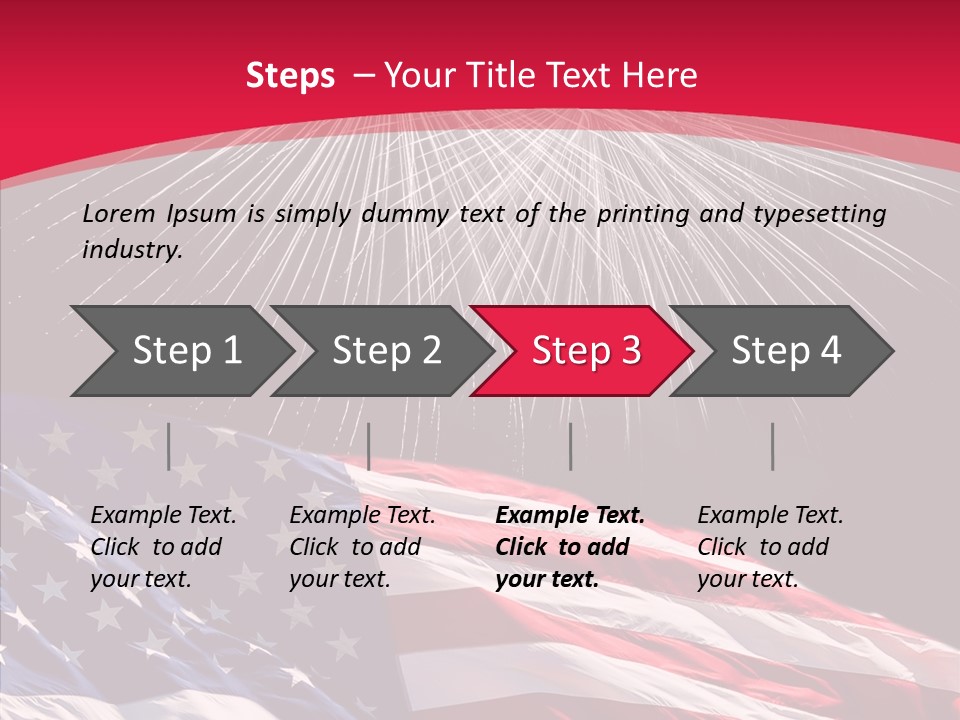 American Flag Fireworks PowerPoint Template