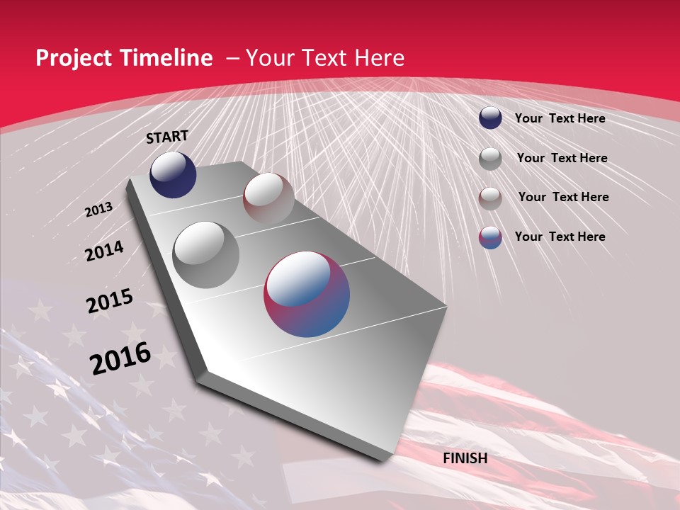 American Flag Fireworks PowerPoint Template