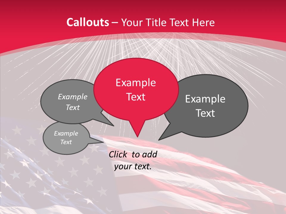 American Flag Fireworks PowerPoint Template