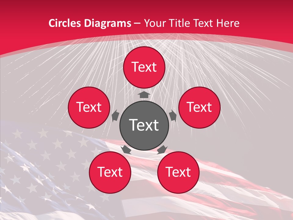 American Flag Fireworks PowerPoint Template