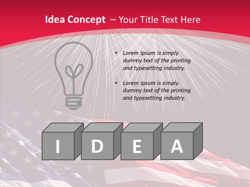 American Flag Fireworks PowerPoint Template