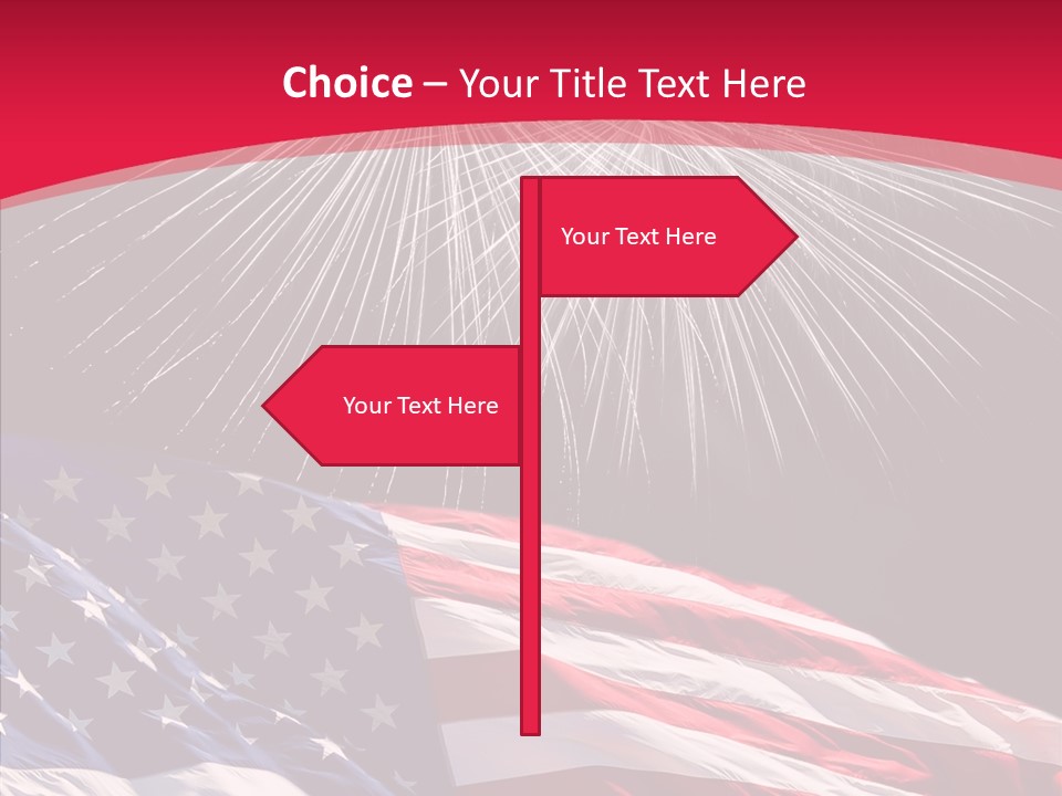 American Flag Fireworks PowerPoint Template