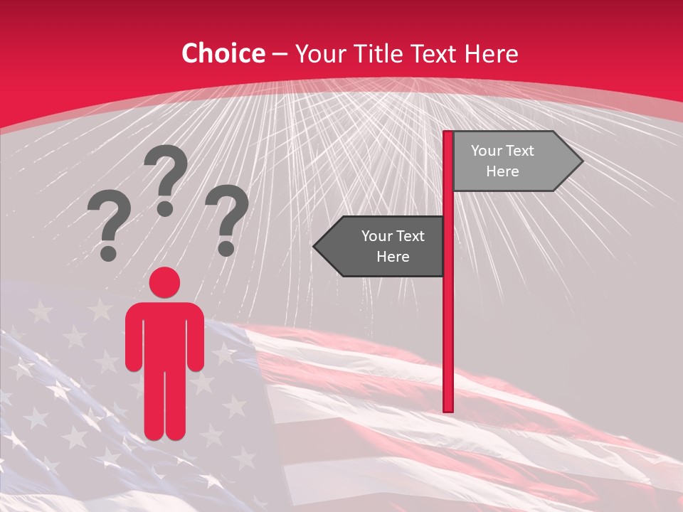 American Flag Fireworks PowerPoint Template