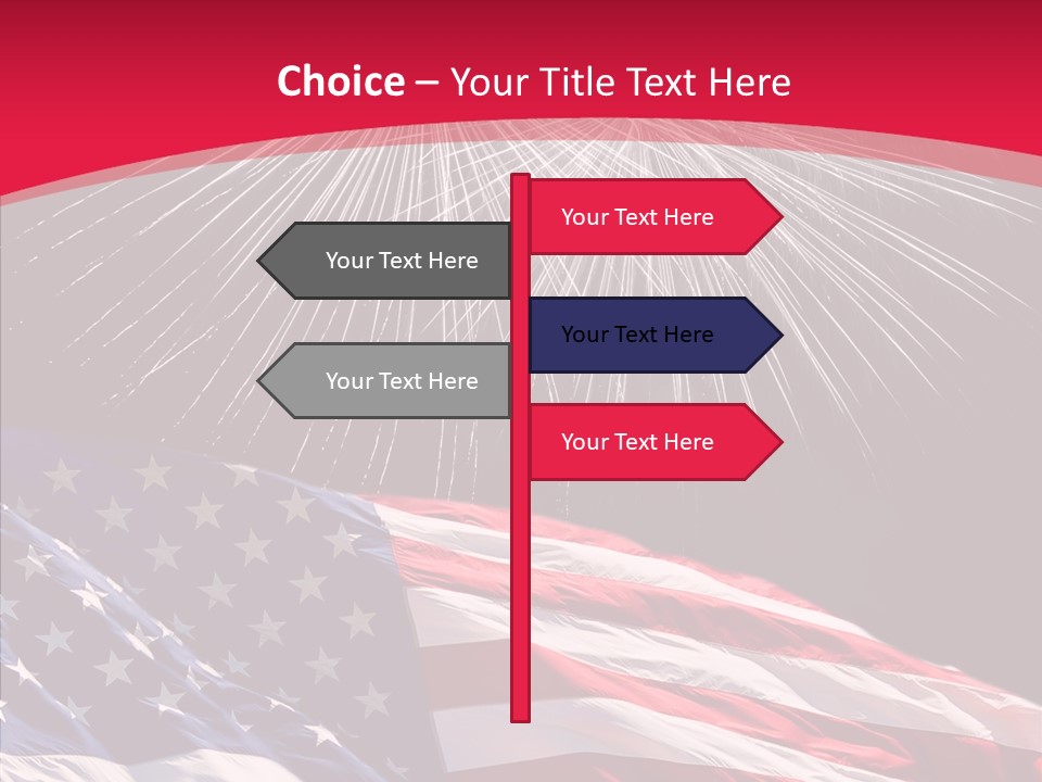 American Flag Fireworks PowerPoint Template