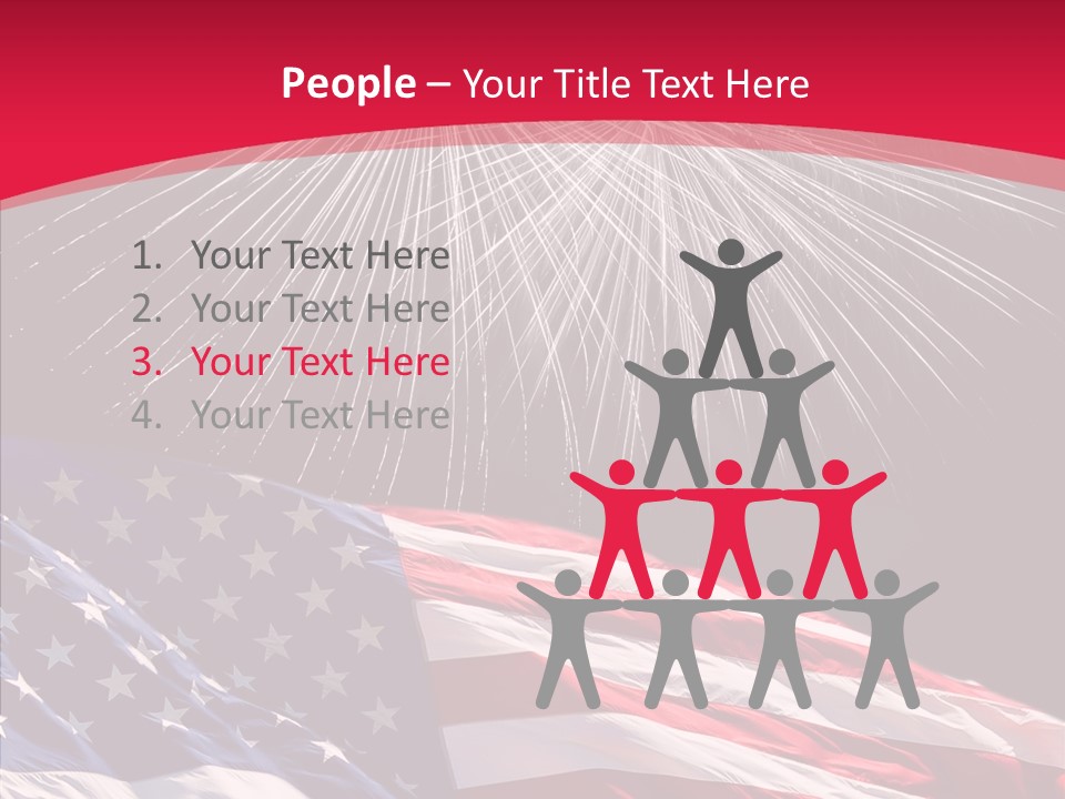 American Flag Fireworks PowerPoint Template