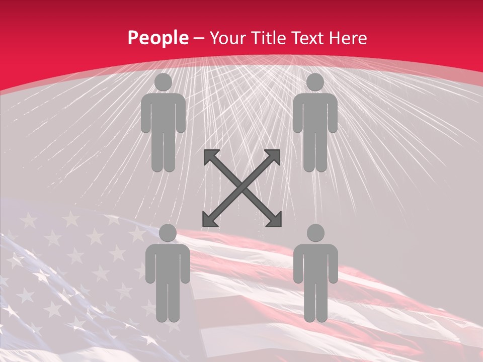American Flag Fireworks PowerPoint Template