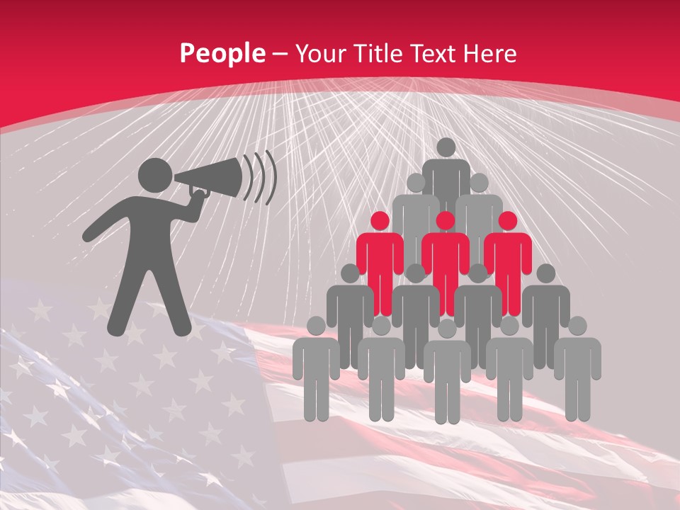 American Flag Fireworks PowerPoint Template
