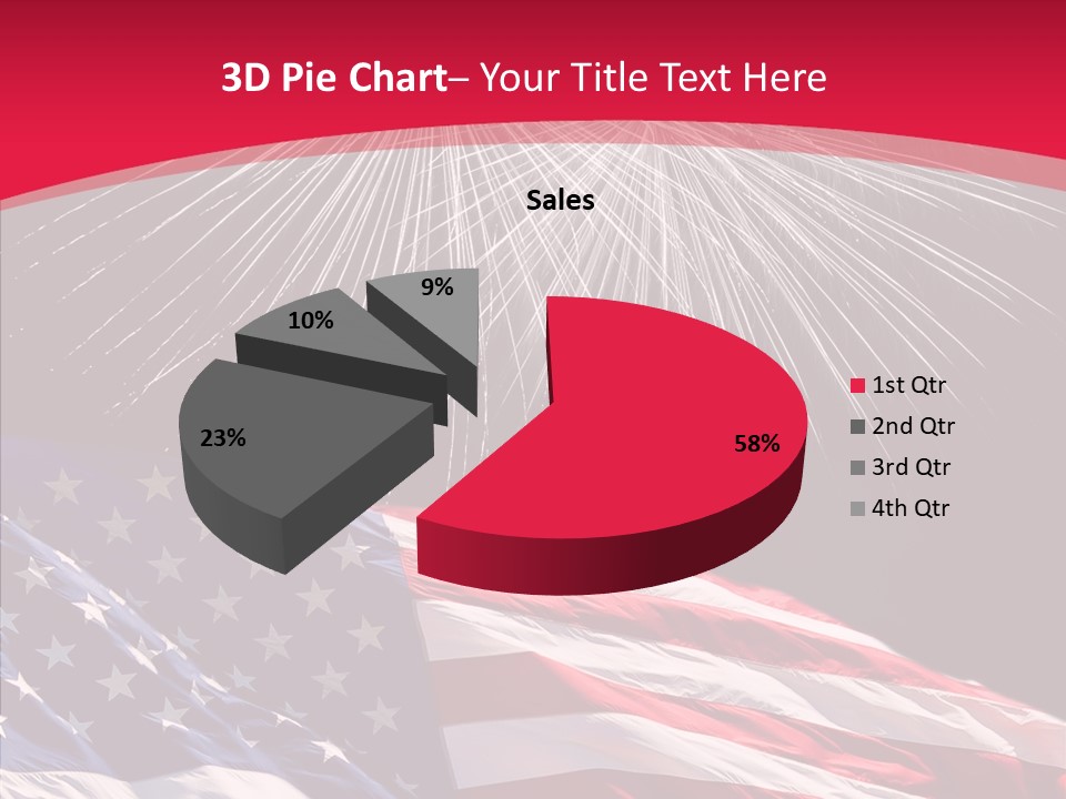 American Flag Fireworks PowerPoint Template