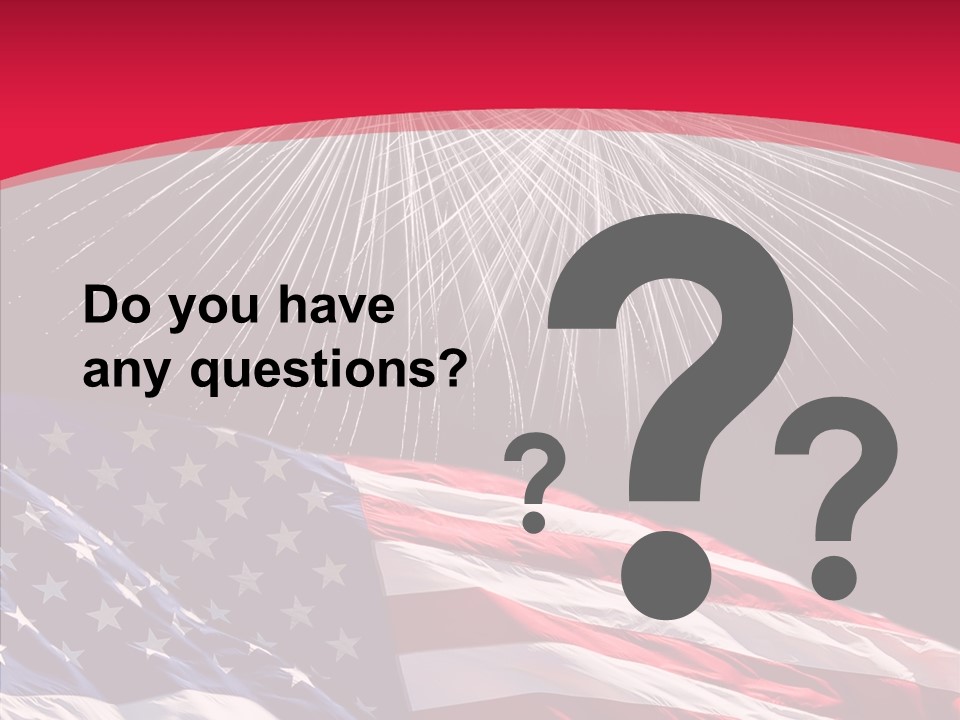 American Flag Fireworks PowerPoint Template