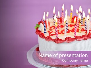 Birthday Cake With Candles PowerPoint Template