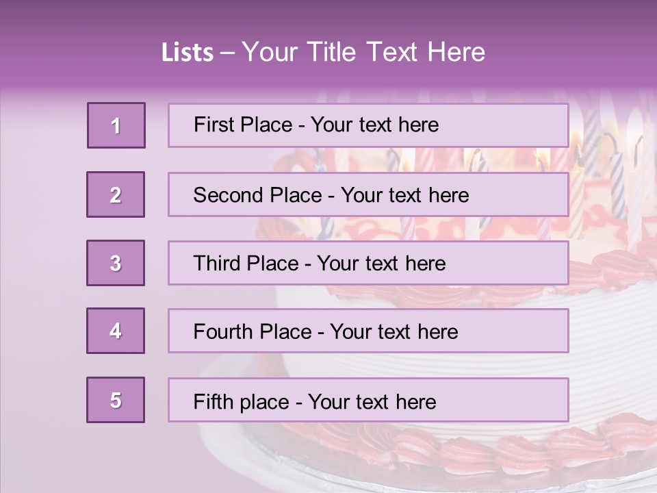 Birthday Cake With Candles PowerPoint Template