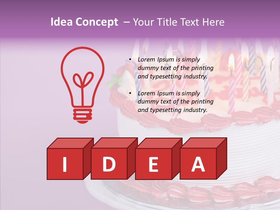 Birthday Cake With Candles PowerPoint Template