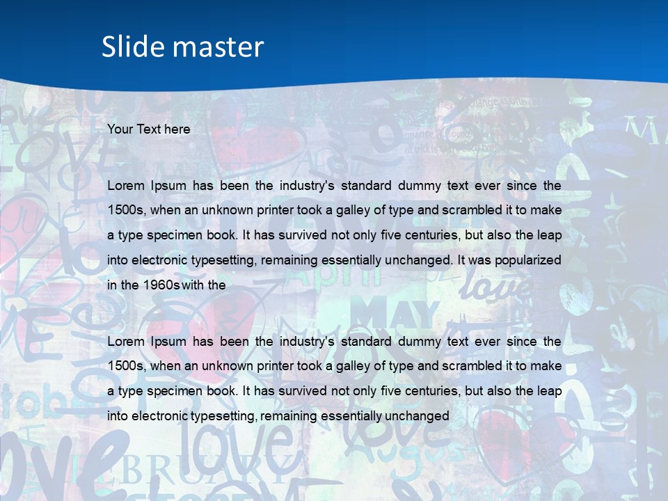 Graffiti Wallpaper Love PowerPoint Template