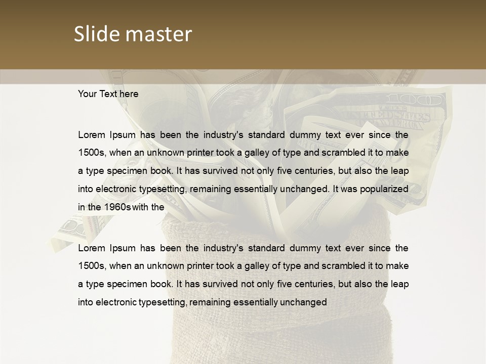 Sack Of Money PowerPoint Template