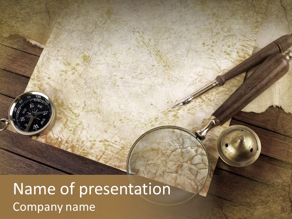 Pen And Old Paper PowerPoint Template