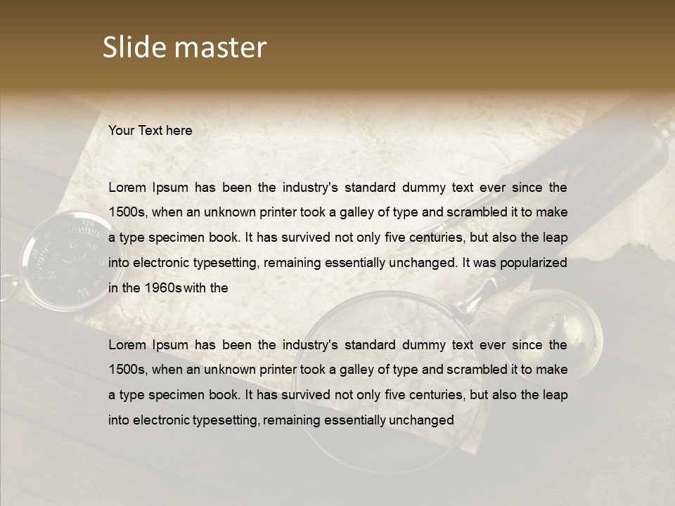 Pen And Old Paper PowerPoint Template