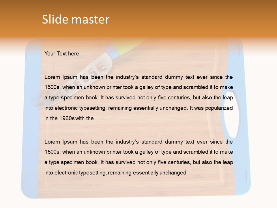 A Knife On A Cutting Board With A Name Of Presentation PowerPoint Template