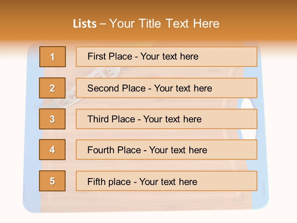 A Knife On A Cutting Board With A Name Of Presentation PowerPoint Template