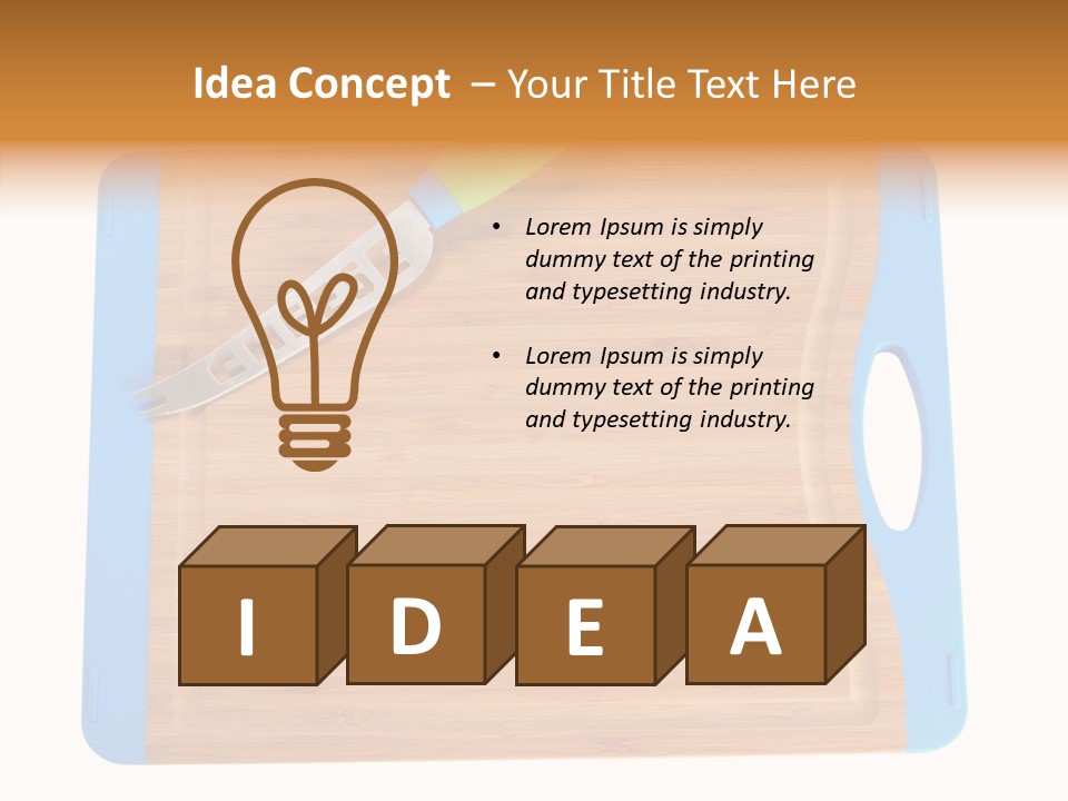 A Knife On A Cutting Board With A Name Of Presentation PowerPoint Template