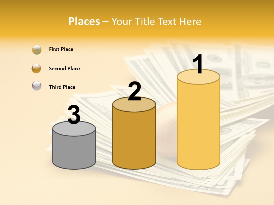A Pile Of Money With An Egg On Top Of It PowerPoint Template